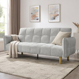 Home Detail Bergamot Clic-Clac Sofa Bed, Grey Chenille