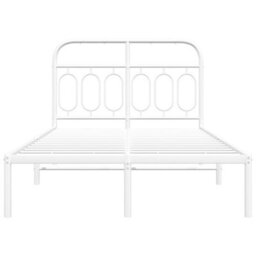 Berkfield Metal Bed Frame Without Mattress With Headboard White 120X190Cm - thumbnail 4
