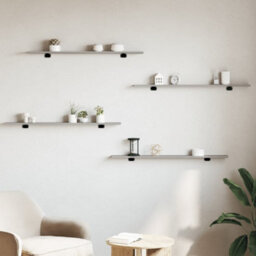 Berkfield Wall Shelves 4 Pcs Grey Sonoma 100X10X1.5 Cm Engineered Wood - thumbnail 3