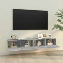 Walplus Wall Tv Cabinets 2 Pcs Grey Sonoma 100X30X30 Cm Engineered Wood - thumbnail 3