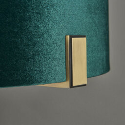 Luminosa Lighting Luminosa Hayfield Table Lamp Matt Antique Brass Plate, Green Velvet Shade - thumbnail 5