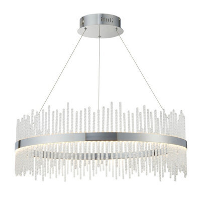 Luminosa Lighting Luminosa Trapani Pendant Ceiling Light Chrome Plate, Clear Glass - image 1