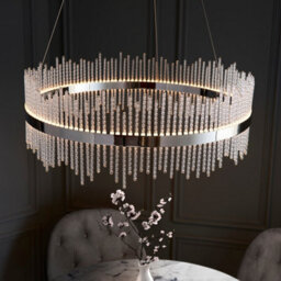 Luminosa Lighting Luminosa Trapani Pendant Ceiling Light Chrome Plate, Clear Glass - thumbnail 5
