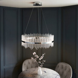 Luminosa Lighting Luminosa Trapani Pendant Ceiling Light Chrome Plate, Clear Glass - thumbnail 4
