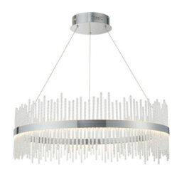 Luminosa Lighting Luminosa Trapani Pendant Ceiling Light Chrome Plate, Clear Glass