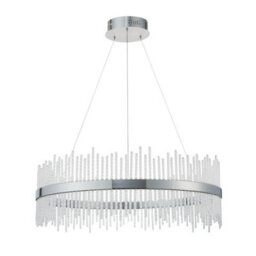 Luminosa Lighting Luminosa Trapani Pendant Ceiling Light Chrome Plate, Clear Glass - thumbnail 6