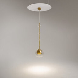 Luminosa Lighting Luminosa Ros Modern Dome Pendant Ceiling Light Brass 1Xgu10 Glass Shade - thumbnail 2