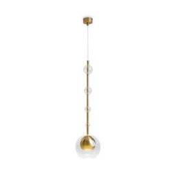 Luminosa Lighting Luminosa Ros Modern Dome Pendant Ceiling Light Brass 1Xgu10 Glass Shade - thumbnail 1