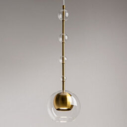 Luminosa Lighting Luminosa Ros Modern Dome Pendant Ceiling Light Brass 1Xgu10 Glass Shade - thumbnail 4
