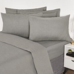 Ohs 10 X Soft Cotton Housewife Pillowcases, Grey - 50 X 75Cm