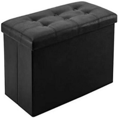 Large Ottoman Faux Leather Bench Stool - Folding Seat, Footstool, Chest, Foldable - image 1