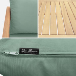 Sweeek - 4-Seater Wooden Garden Sofa Set Natural 123X82.7X74.6 Cm - Ushuaia - thumbnail 5