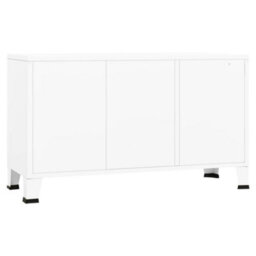 Berkfield Industrial Industrial Sideboard White 105X35X62 Cm Metal And Glass - thumbnail 5
