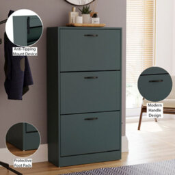 Lassic Vida Designs 3 Drawer Shoe Cabinet, Green - thumbnail 8