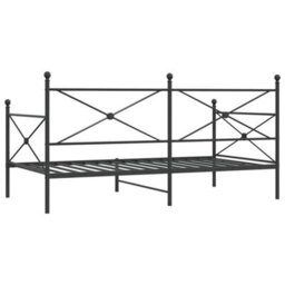 Berkfield Day Bed Without Mattress Black 107X203 Cm Steel - thumbnail 7
