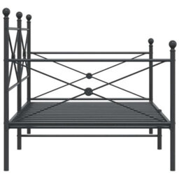 Berkfield Day Bed Without Mattress Black 107X203 Cm Steel - thumbnail 6