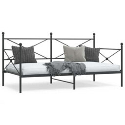Berkfield Day Bed Without Mattress Black 107X203 Cm Steel