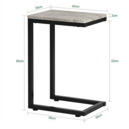 Sobuy Fbt44-Hg Side Table, Modern Coffee Table Sofa Table Telephone Table Lamp Table,grey,w30Xd40Xh60 - thumbnail 3