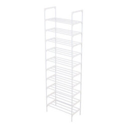Thehotsale 10 Tier White Elegant Steel Tube Shoe Rack At The Entrance - thumbnail 3