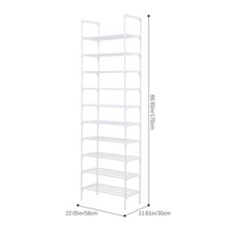 Thehotsale 10 Tier White Elegant Steel Tube Shoe Rack At The Entrance - thumbnail 9