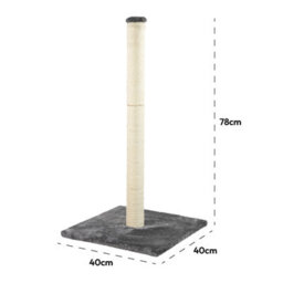 Kct Large Scratching Post For Indoor Cat Kitten Scratcher Scratch 78Cm Grey Pole With Natural Durable Sisal Heavy Duty Compact - thumbnail 4