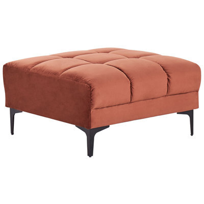 Beliani Ottoman Alnes Velvet Light Red - image 1
