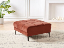 Beliani Ottoman Alnes Velvet Light Red - thumbnail 2