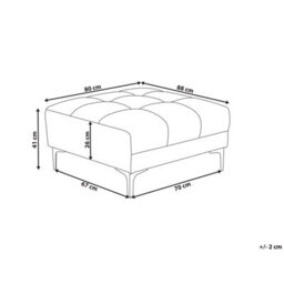 Beliani Ottoman Alnes Velvet Light Red - thumbnail 3