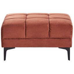 Beliani Ottoman Alnes Velvet Light Red - thumbnail 4
