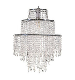 Giggi 3-Tier Clear Acrylic Crystal Chandelier Light Shade, Easy Fit Pendant Lamp Shade For Living Room Bedroom Kitchen Hallway
