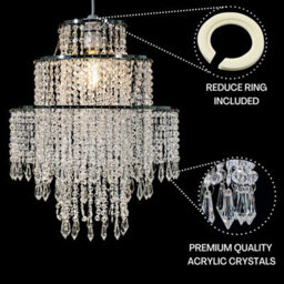 Giggi 3-Tier Clear Acrylic Crystal Chandelier Light Shade, Easy Fit Pendant Lamp Shade For Living Room Bedroom Kitchen Hallway - thumbnail 5