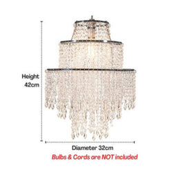 Giggi 3-Tier Clear Acrylic Crystal Chandelier Light Shade, Easy Fit Pendant Lamp Shade For Living Room Bedroom Kitchen Hallway - thumbnail 4