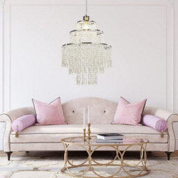 Giggi 3-Tier Clear Acrylic Crystal Chandelier Light Shade, Easy Fit Pendant Lamp Shade For Living Room Bedroom Kitchen Hallway - thumbnail 8