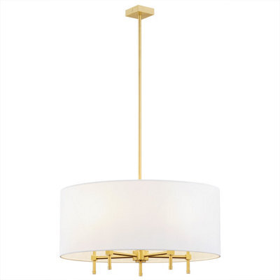 Luminosa Lighting Luminosa Abbano Cylindrical Pendant Ceiling 5 Light White, Brushed Brass - image 1