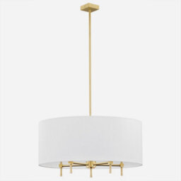 Luminosa Lighting Luminosa Abbano Cylindrical Pendant Ceiling 5 Light White, Brushed Brass - thumbnail 2