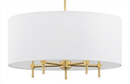 Luminosa Lighting Luminosa Abbano Cylindrical Pendant Ceiling 5 Light White, Brushed Brass - thumbnail 4