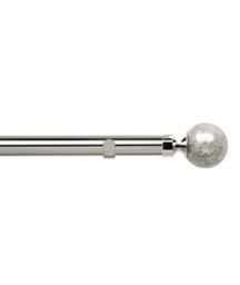 Unknown 28mm Fixed Length Metal Eyelet Curtain Pole Set In Chrome - Empire Finial, 310Cm - thumbnail 1