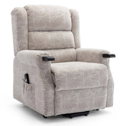 More4Homes Ashfield Electric Fabric Single Motor Riser Rise Recliner Lift Mobility Tilt Chair Cream - thumbnail 2