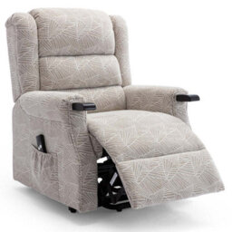 More4Homes Ashfield Electric Fabric Single Motor Riser Rise Recliner Lift Mobility Tilt Chair Cream - thumbnail 3