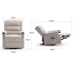 More4Homes Ashfield Electric Fabric Single Motor Riser Rise Recliner Lift Mobility Tilt Chair Cream - thumbnail 9