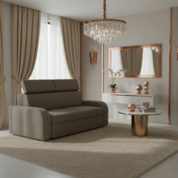 Oslo M 3 Living Room Sofa No Sleeping Function Mdf Chipboard Polyurethane Foam Wooden Frame 200X100X85 100Cm Brown - thumbnail 1