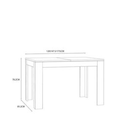 Wyld Haus Faro Extendable Industrial Dining Table With Mauvella Oak Legs, Natural - thumbnail 5