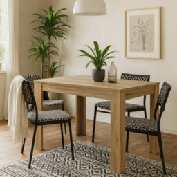 Wyld Haus Faro Extendable Industrial Dining Table With Mauvella Oak Legs, Natural - thumbnail 1