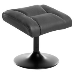 Wyld And Coco Luxlounge Recliner Armchair With Footstool Black Vegan Leather Swivel - Compact Modern Design - thumbnail 8