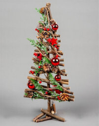 Shatchi 50Cm B/o Led Twig Wood Tree Red