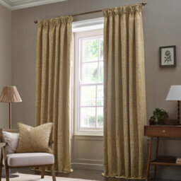 Morris & Co Acorn Tonal Matt Jacquard Room Darkening Pencil Pleat Curtain Pair Gold (W)229Cm X (D)183Cm - thumbnail 2