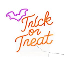 Wall Sign Trick Or Treat Led Silhouette, (H) 330mm - Purple & Orange - thumbnail 3