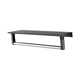 Living And Home Black Octagon Aluminium Alloy Bathroom Mirror Hd Glass With Towel Bar Wall Vanity Mirror 40X60Cm - thumbnail 5