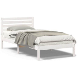 Berkfield With Headboard White 90 X 200 Cm Solid Pine Wood - thumbnail 4