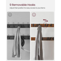 Songmics Coat Rack Hat And Coat Stand Hall Shoes Rack Umbrella Bag Stand With Removable Hooks Height 183Cm Metal Vintage Hsr40B - thumbnail 5